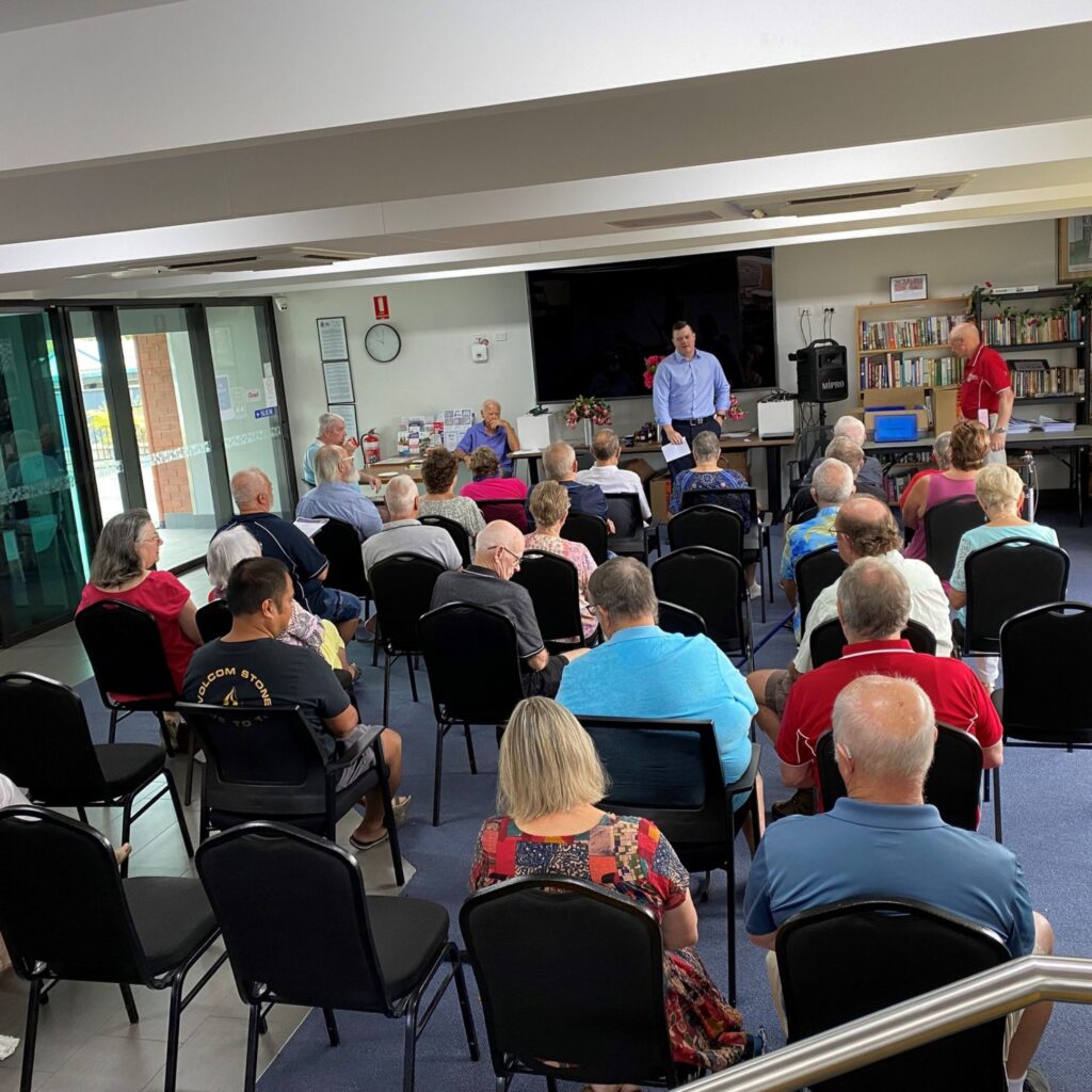 Community members gathered at the RSL Club Bundaberg enjoying a social event together
