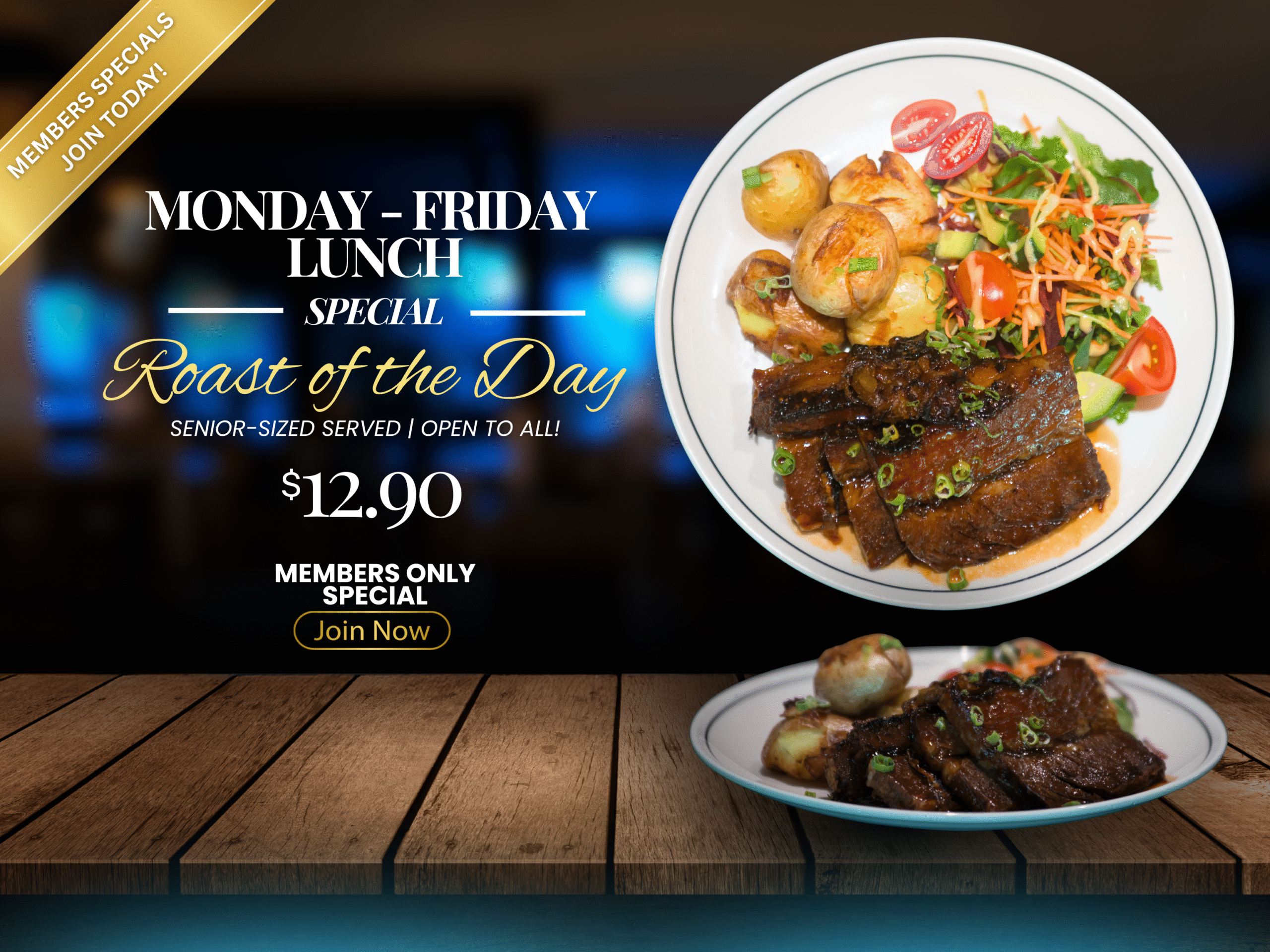 Roast of the Day All Week Lunch Special at Bundaberg RSL Club