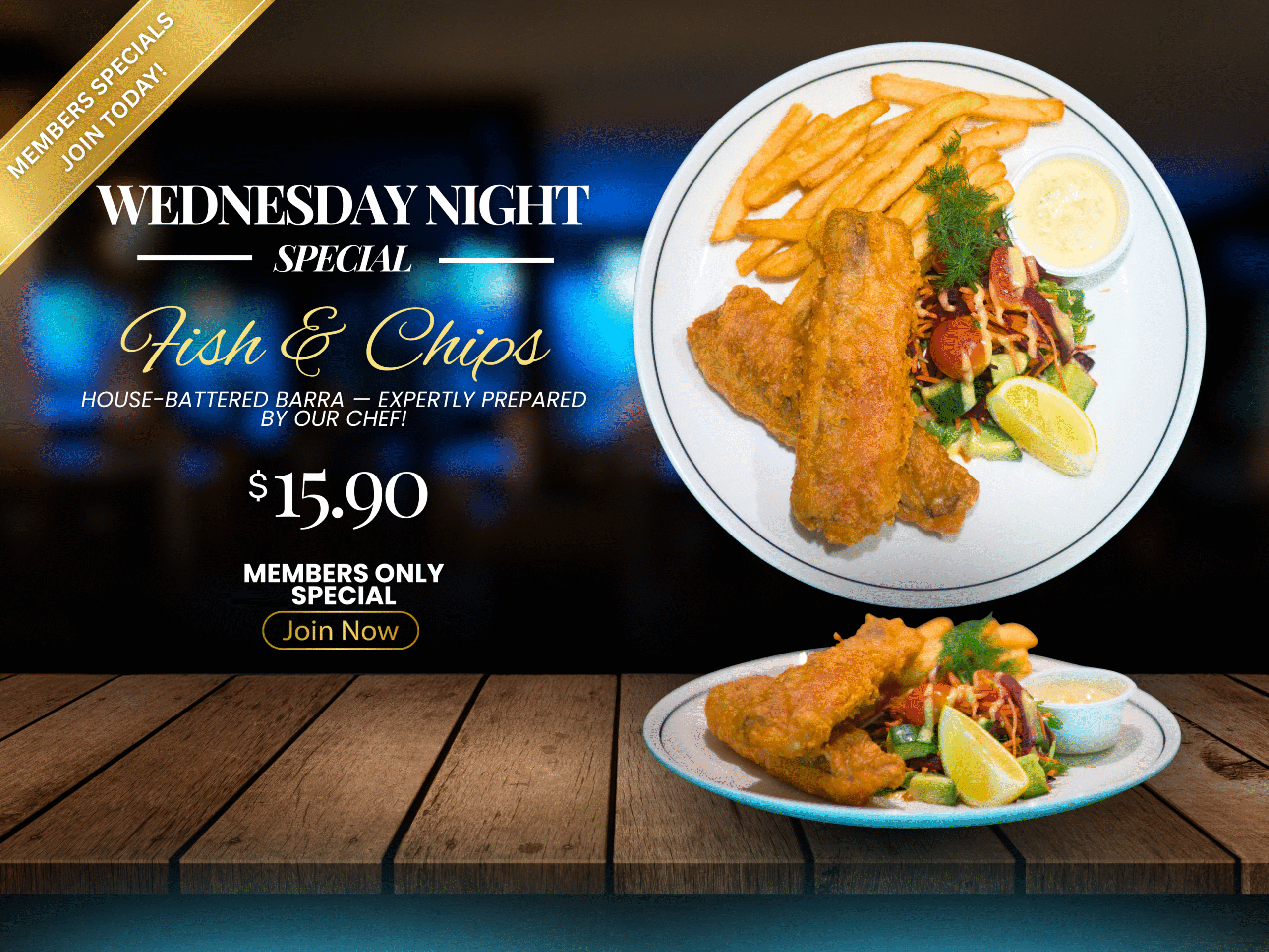 Wednesday Dinner Special with Fish and Chips and Bundaberg RSL Club